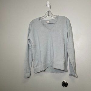 Poetry Womens Gray 100% Cashmere Long Sleeve V-Neck Pullover Sweater Size 8